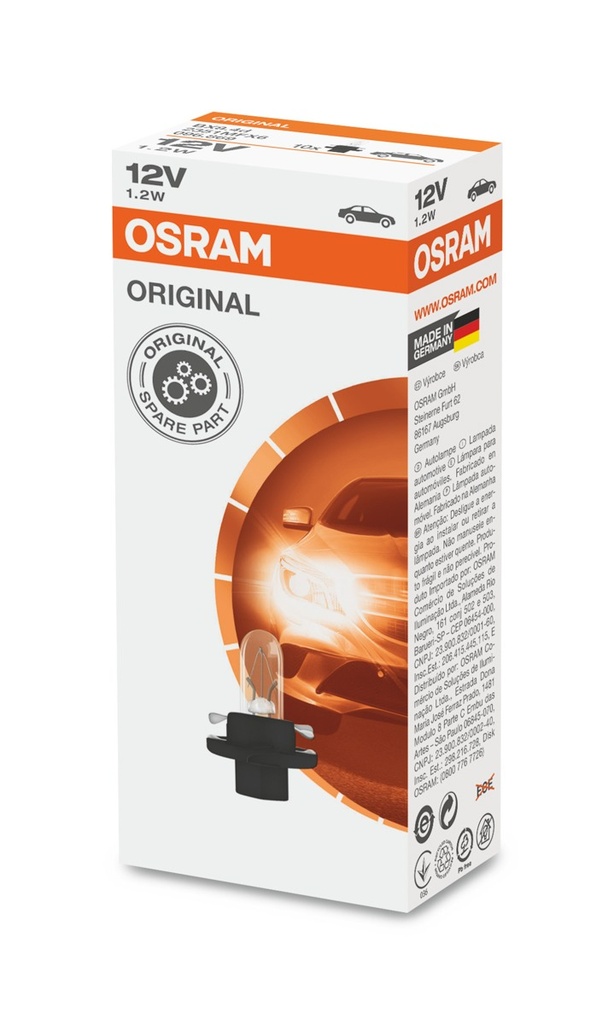 12V 1,2W BX8,4d OSRAM