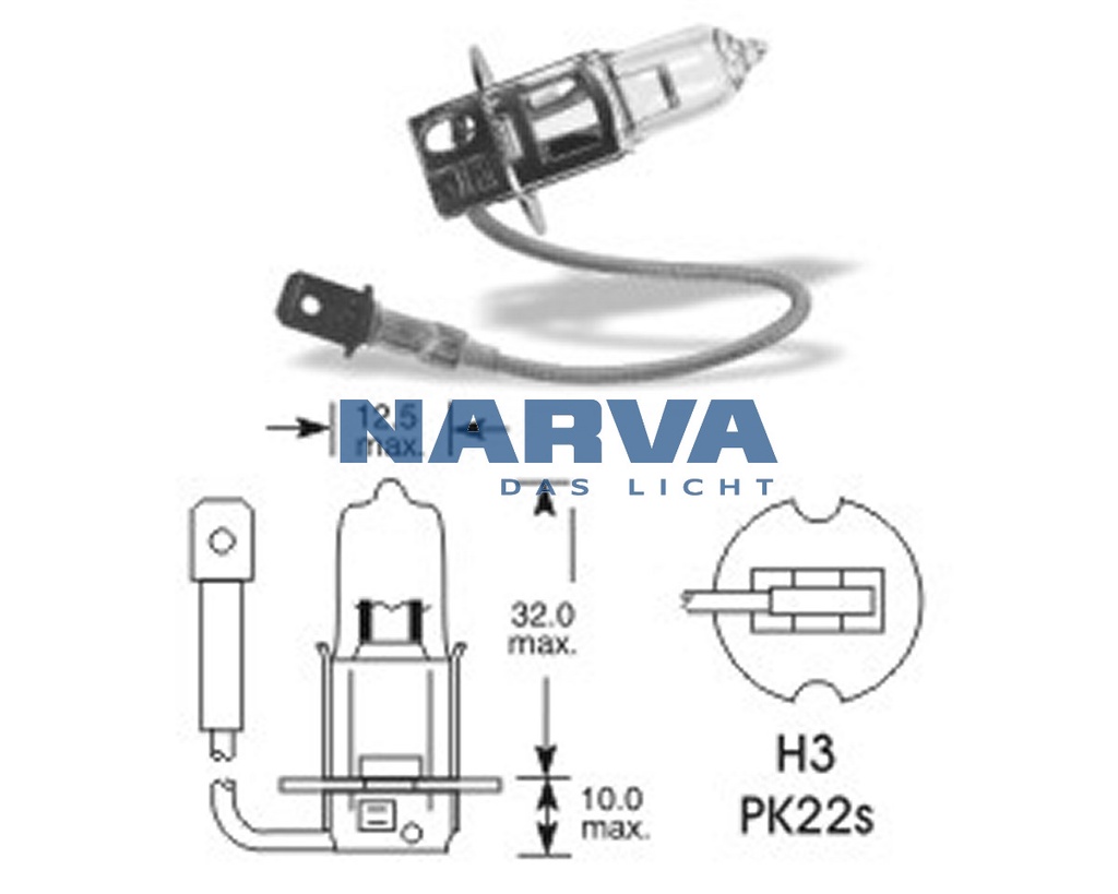 12V 100W PK22s (H3)