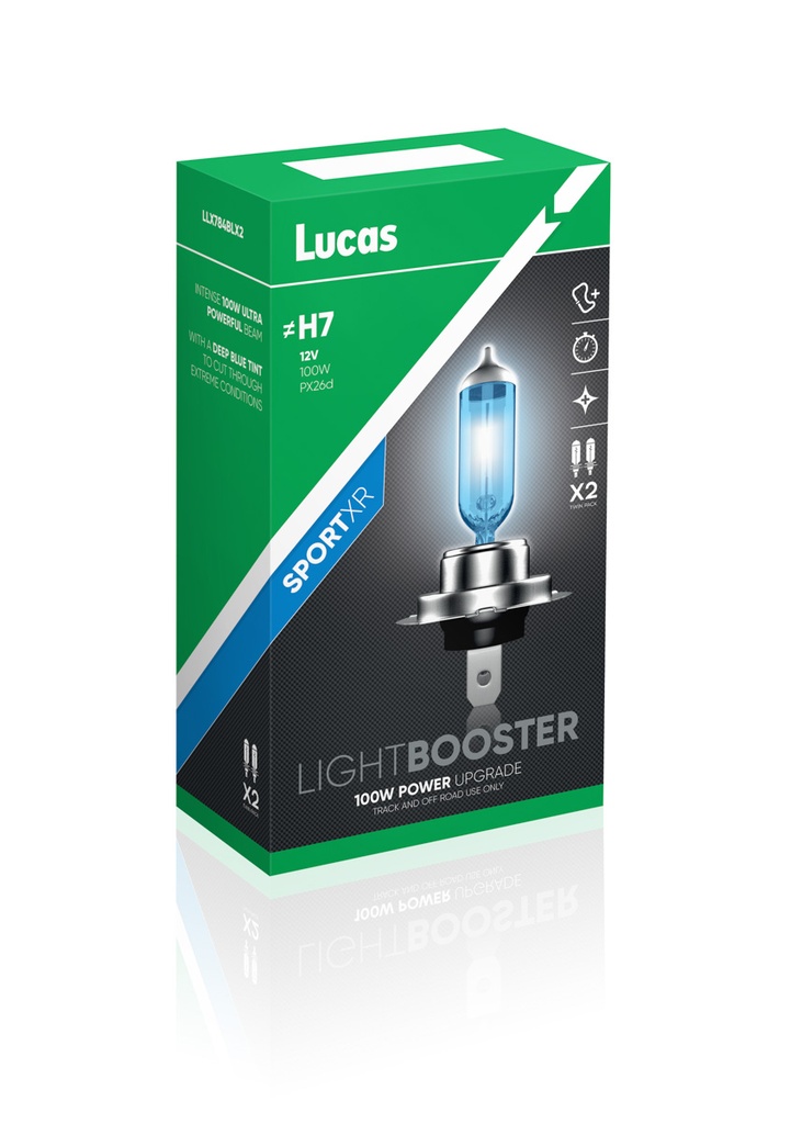 12V 100W PX26d (H7) LUCAS LIGHTBOOSTER SPORTXR  (BOX-02)