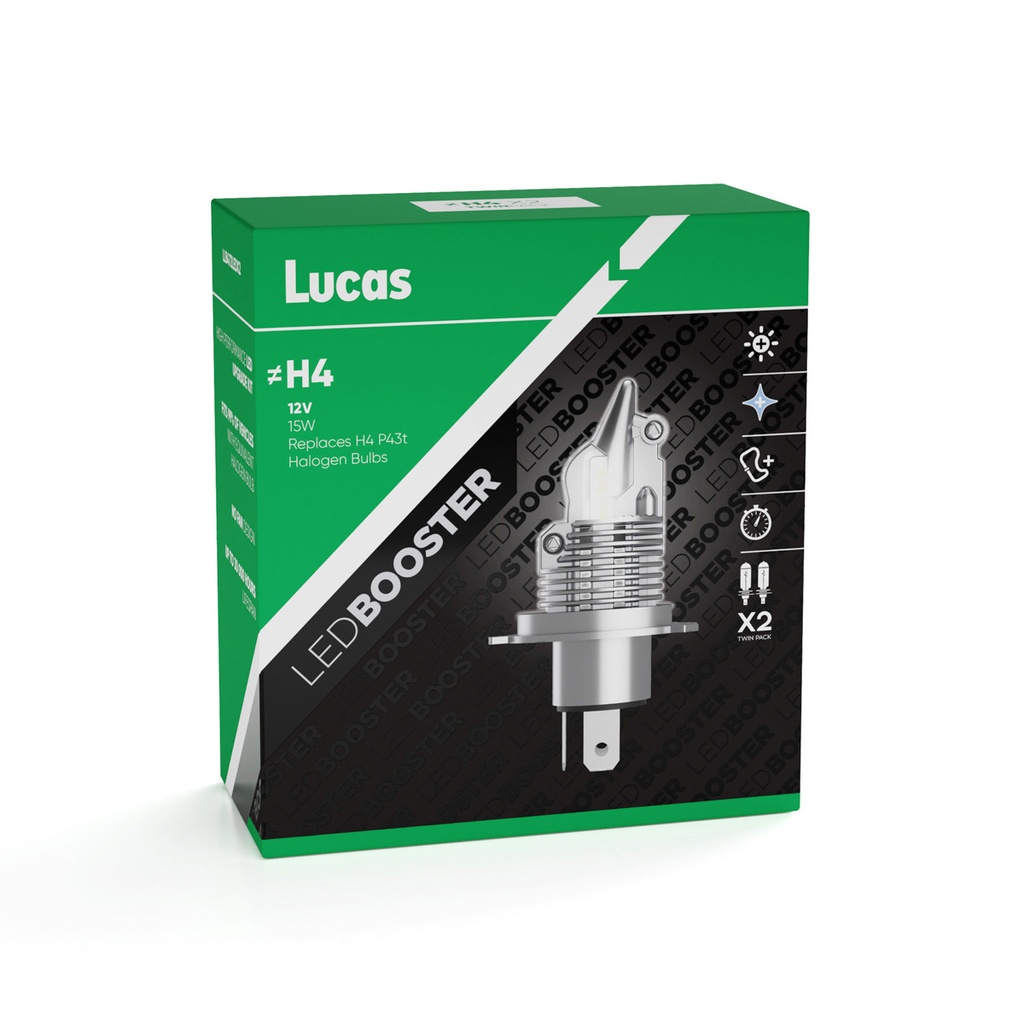 12V 15W 6500K P43t (H4) LEDx2 Lucas