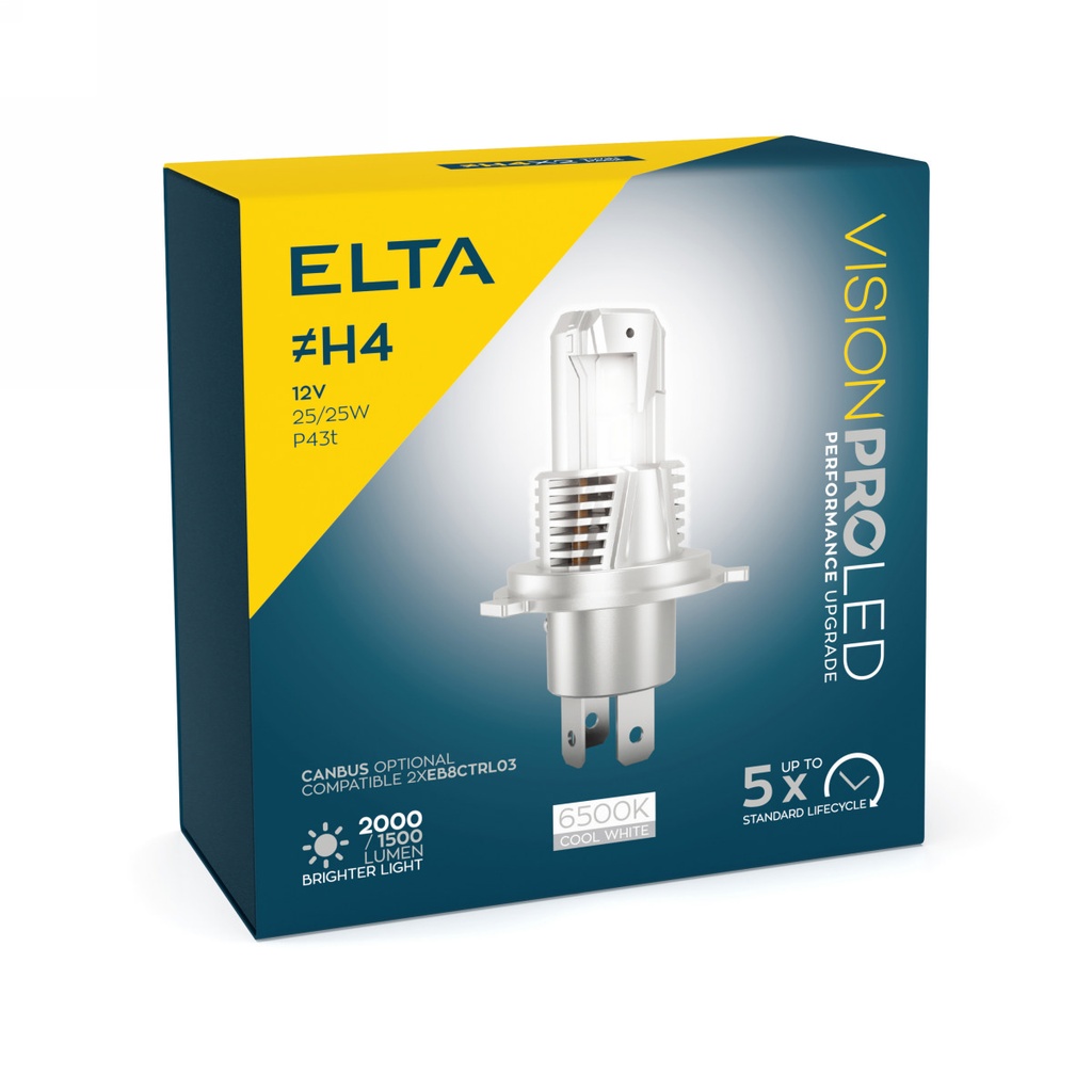 12V 15W 6500K P43t (≠H4) LEDx2 Elta