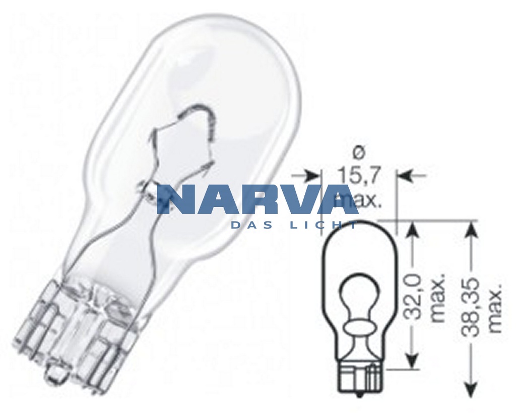 12V 16W W2,1x9,5d NARVA