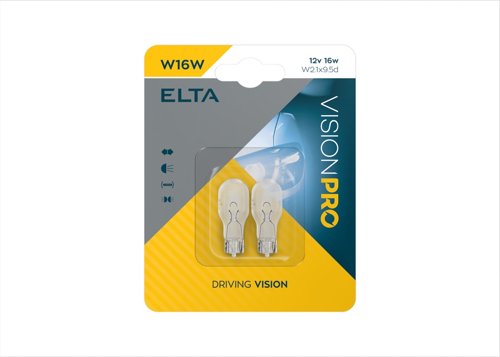 12V 16W W2,1x9,5d W16W VISION PRO Blister á2