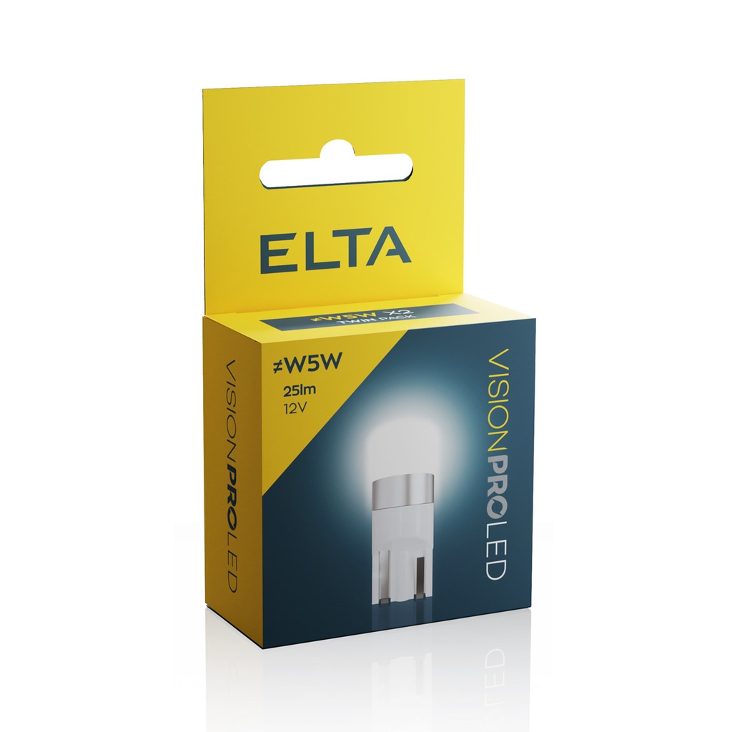 12V 1W W2,1x9,5d (≠W5W) x2 LED Elta 25lm