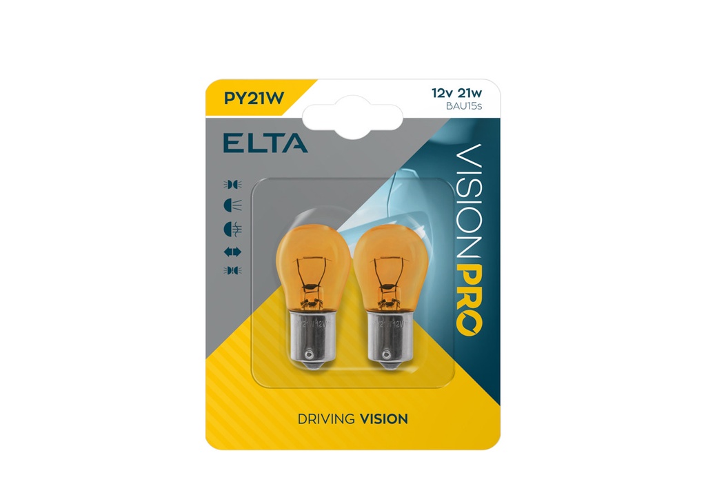12V 21W BAU15s PY21W Amber Blister á2 VISION PRO