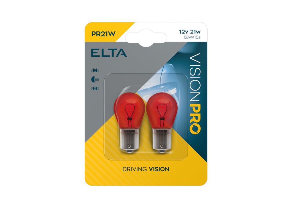 12V 21W BAW15s PR21W Červená VISION PRO Blister á2