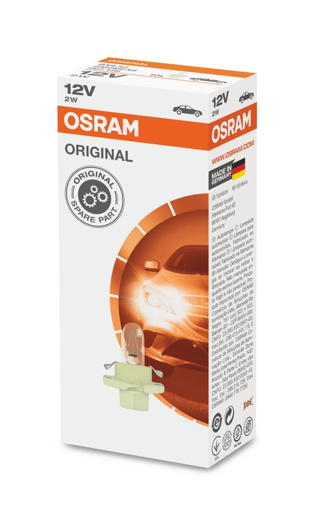 12V 2W BX8,4d OSRAM