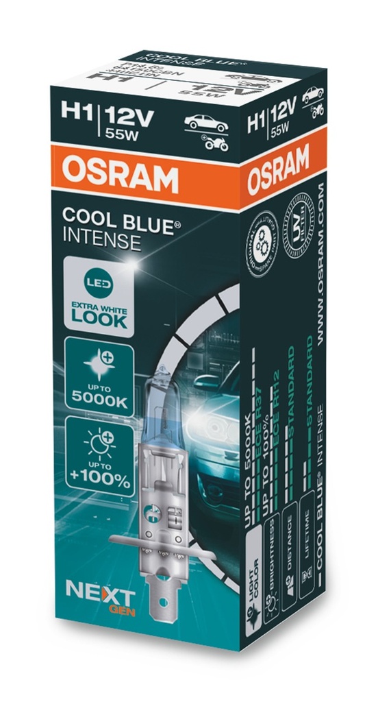 12V 55W P14,5s H1 COOL BLUE® INTENSE (NEXTGEN) Osram