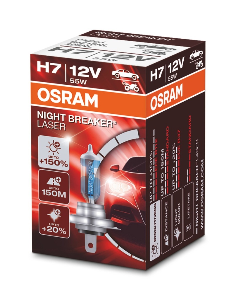 12V 55W H7 NIGHT BREAKER® LASER