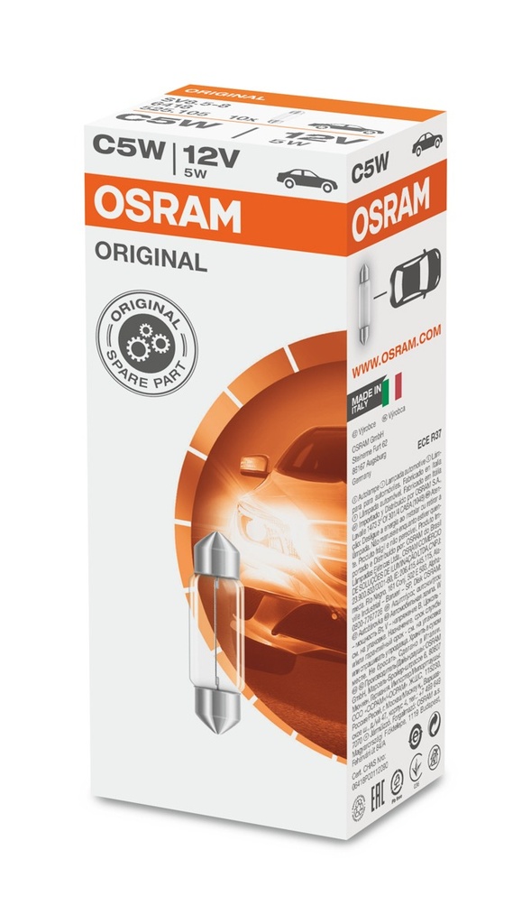 12V 5W SV8,5-8 C5W 11x36mm OSRAM