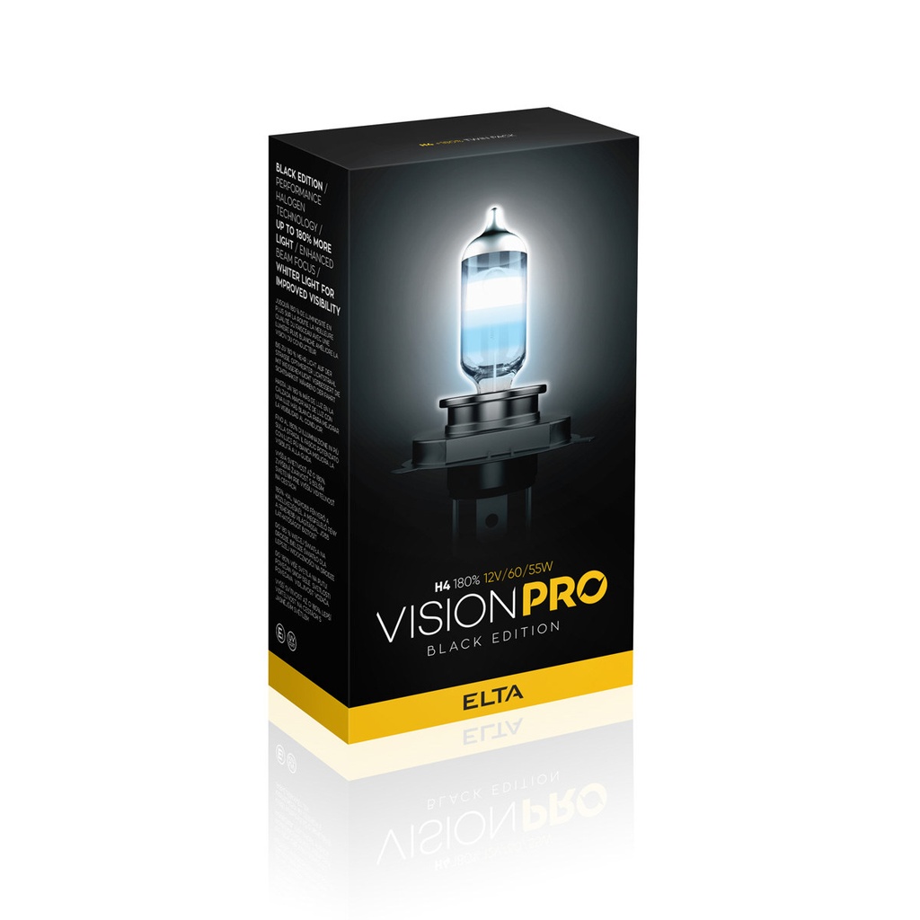12V 60/55W P43t H4 VisionPro 180 Black Edition (BOX-02)