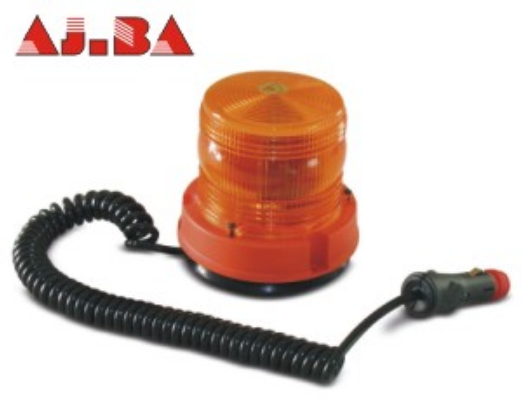 Maják zábleskový 12V/24V magnetický žltý 