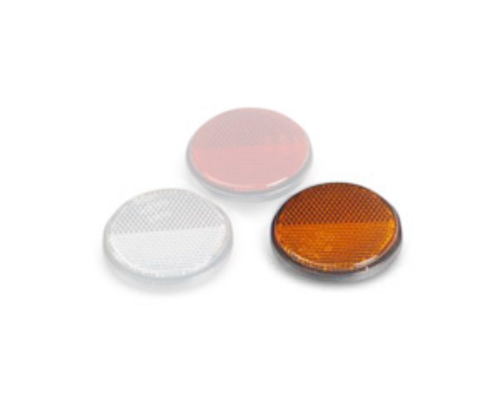 Reflector 60mm round amber adhesive 
