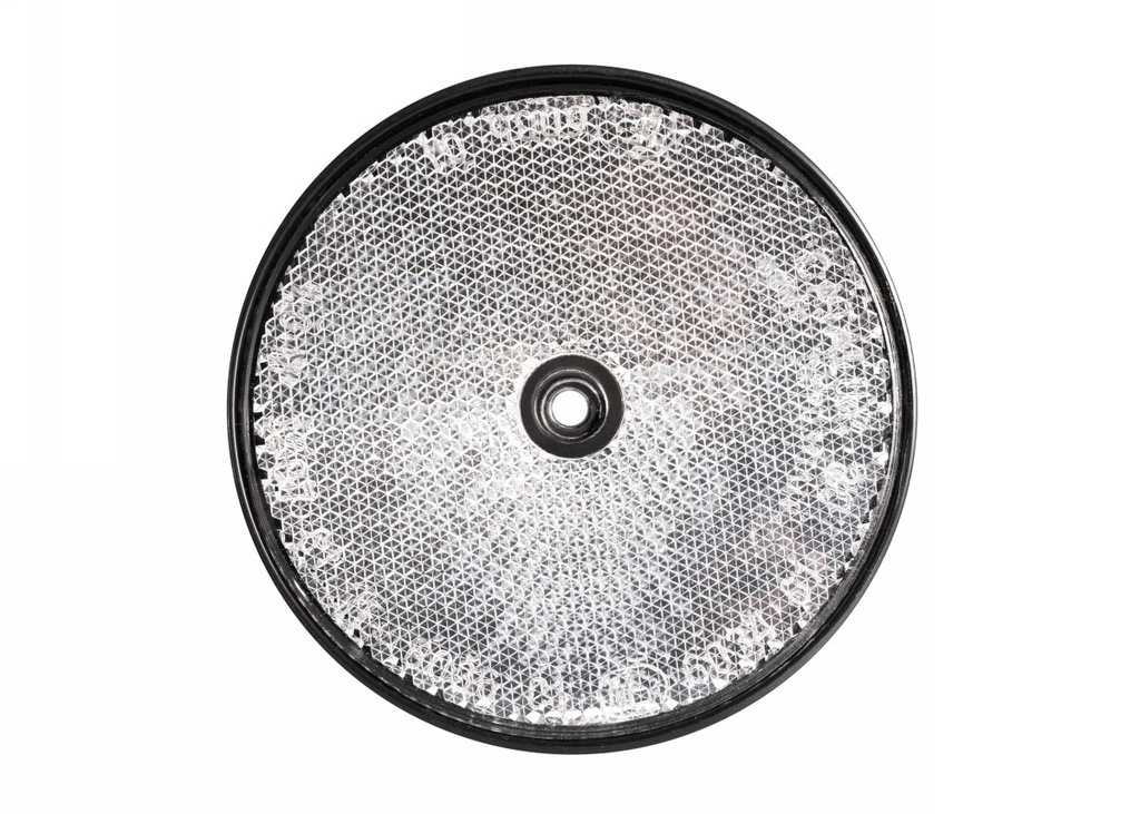 Reflector 80mm round white w.hole