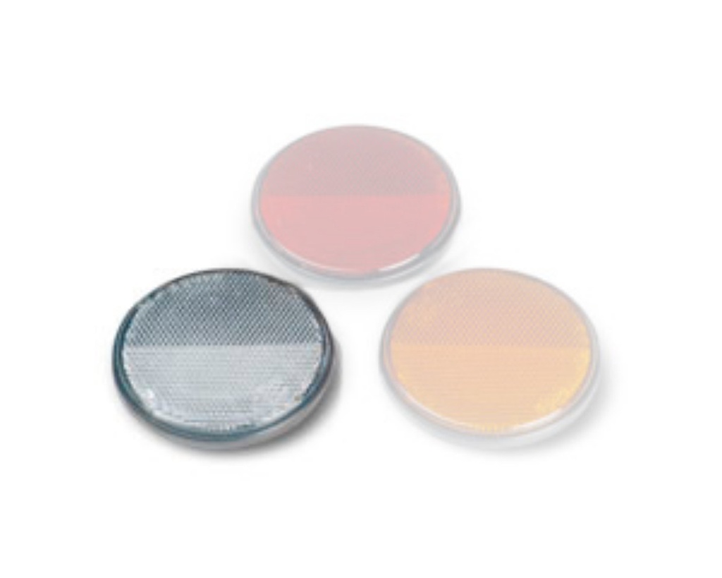 Reflector 80mm round white adhesive