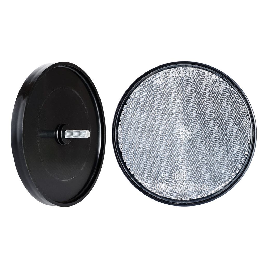 Reflector 80mm round white w.screw