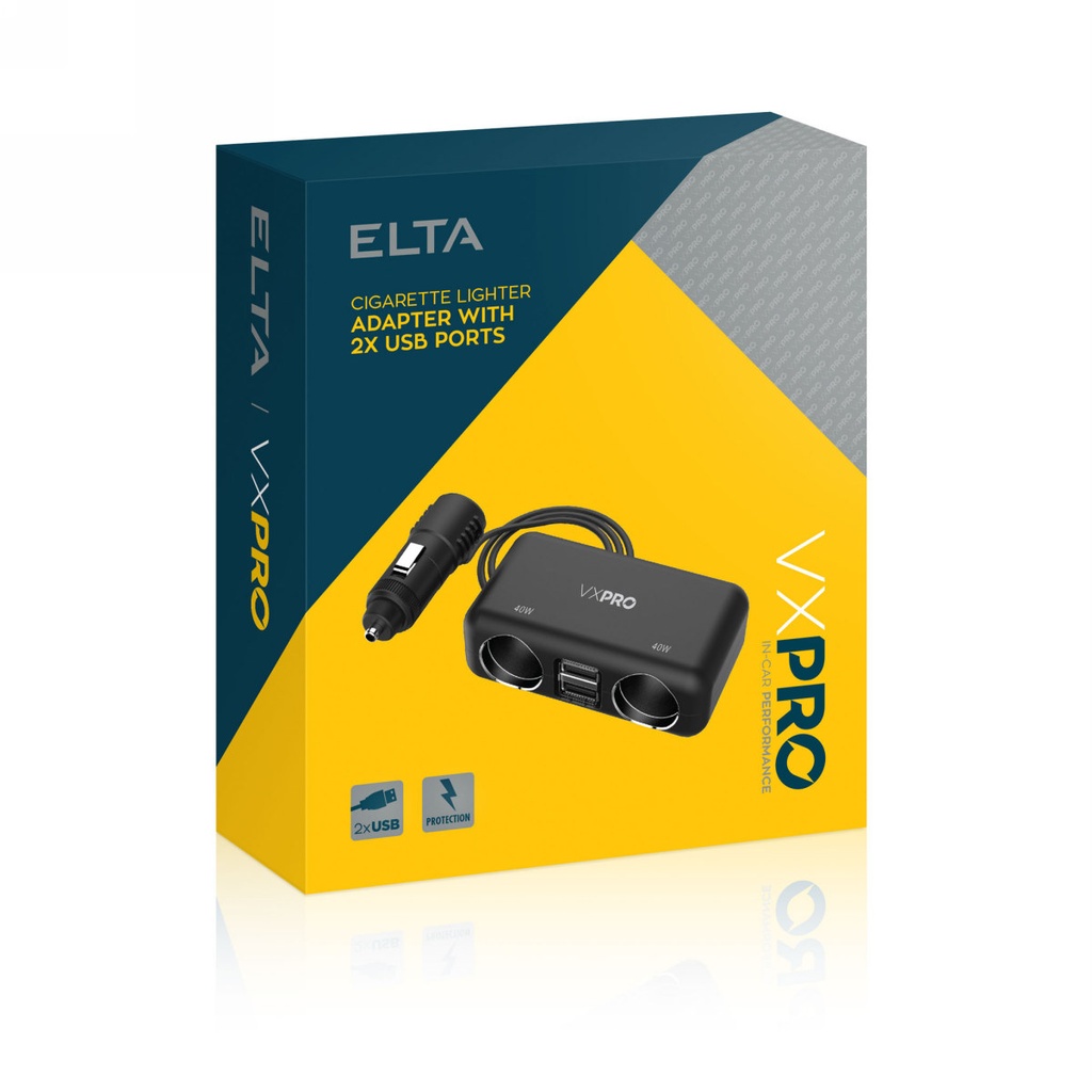 Rozdvojka do 12V zásuvky s dvoma USB nabíjacími portami