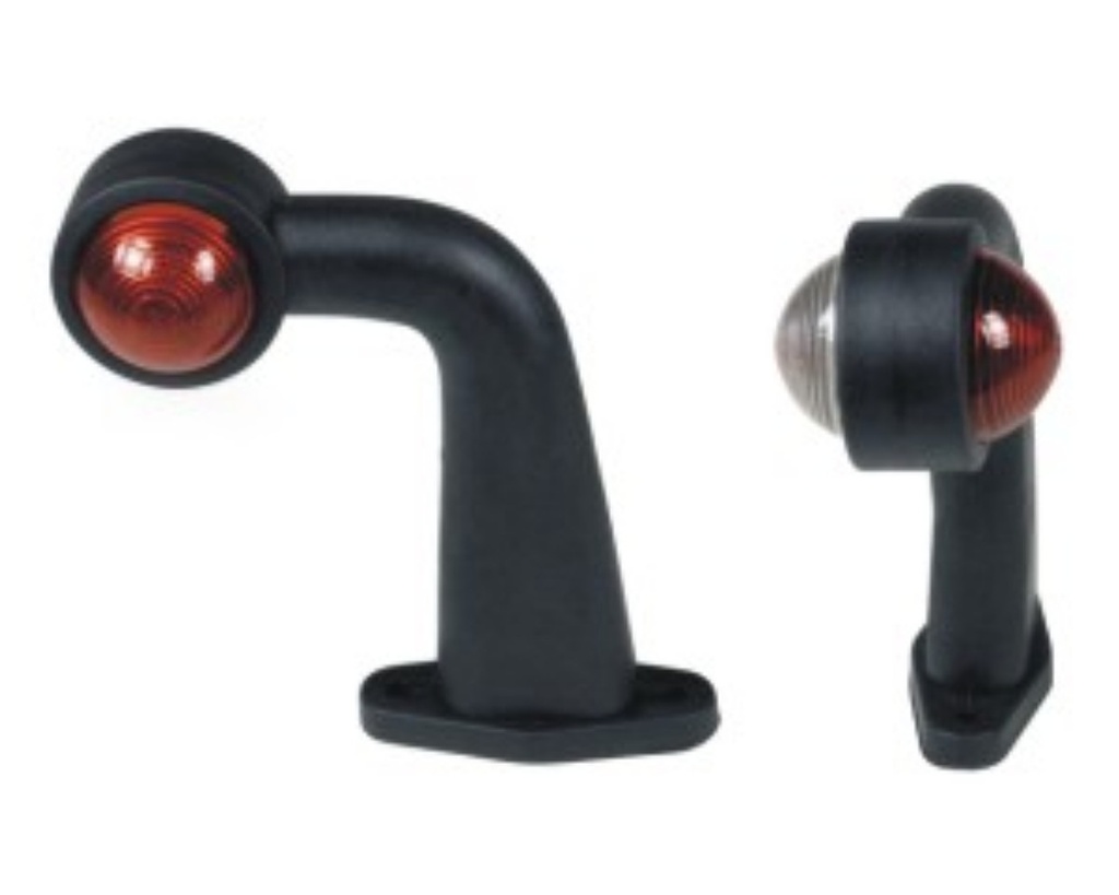 Position lamp wh./red 45° bent arm,long