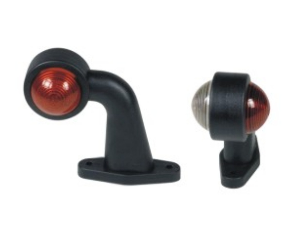 Position lamp wh./red 45°bent arm,short