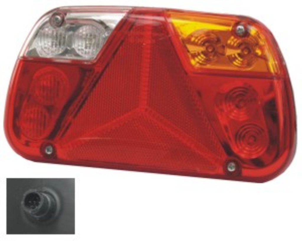 Rear LED lamp w.DIN conect.waterp.(R)
