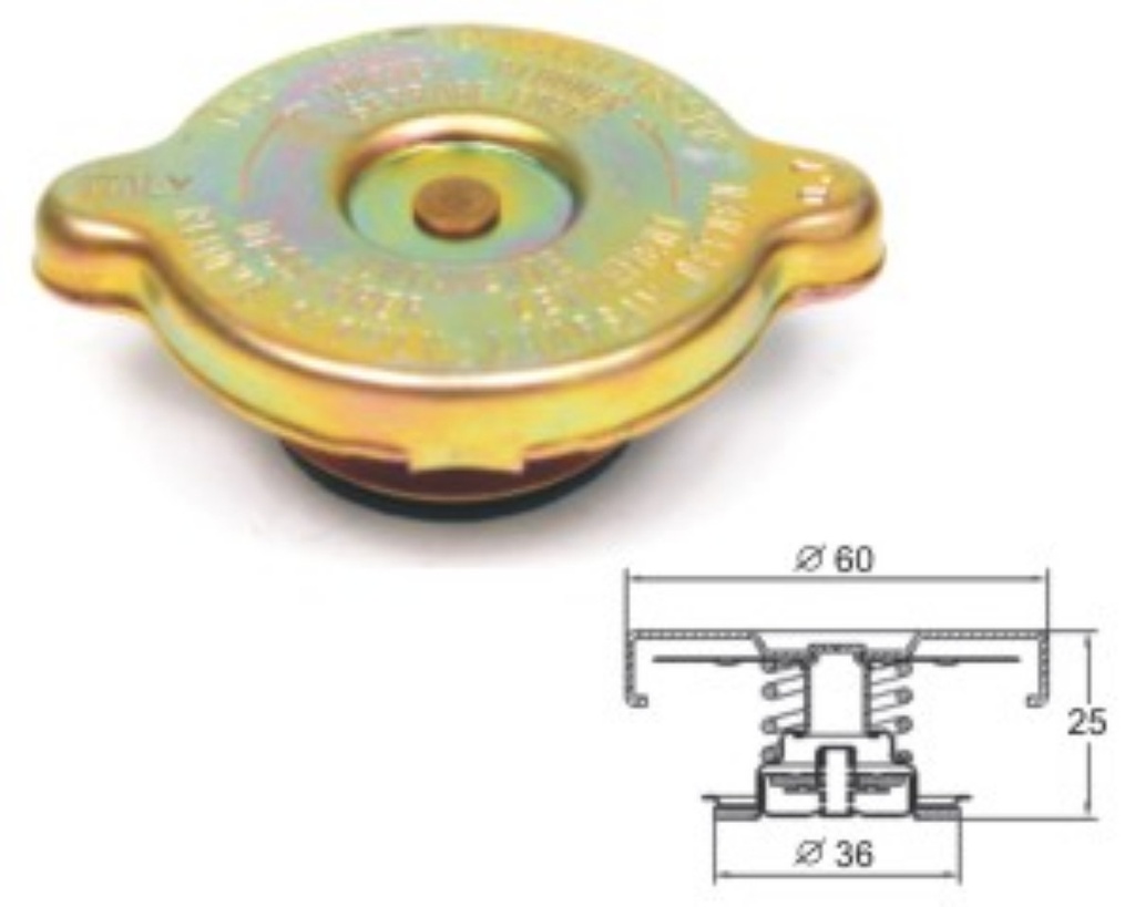 Radiator cap 70kPa-inox steel spring
