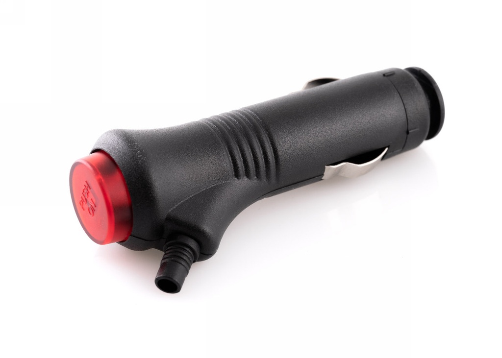 Zástrčka pre cigaretové zapaľovače s jednotlačidlovým prepínačom 