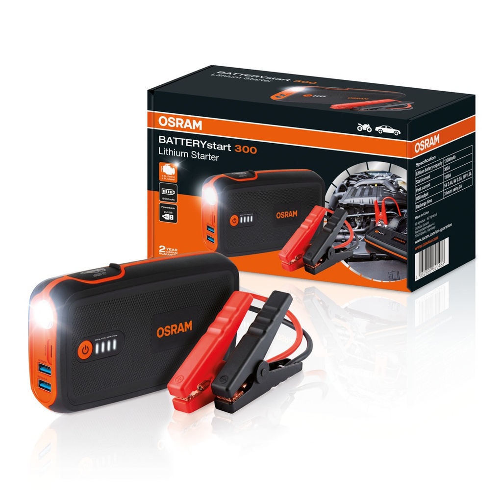 Osram OBSL300 Lithium Starter, Powerbank 12V 6.0L