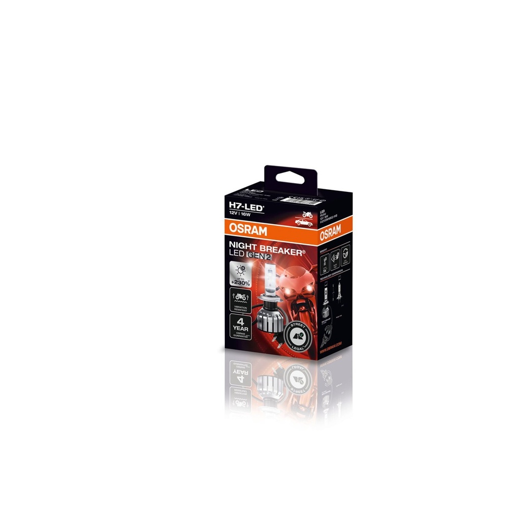 NIGHT BREAKER® H7-LED GEN 2 12V 16W 6000K MOTORCYCLE OSRAM