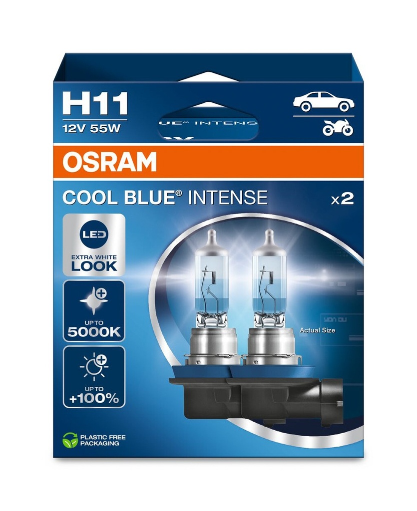 12V 55W PGJ19-2 H11 COOL BLUE® INTENSE (NEXTGEN) Osram BOX-02 Ecopack