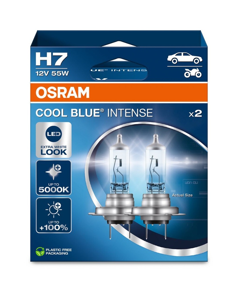 12V 55W H7 COOL BLUE® INTENSE (NEXTGEN) Osram BOX-02 Ecopack