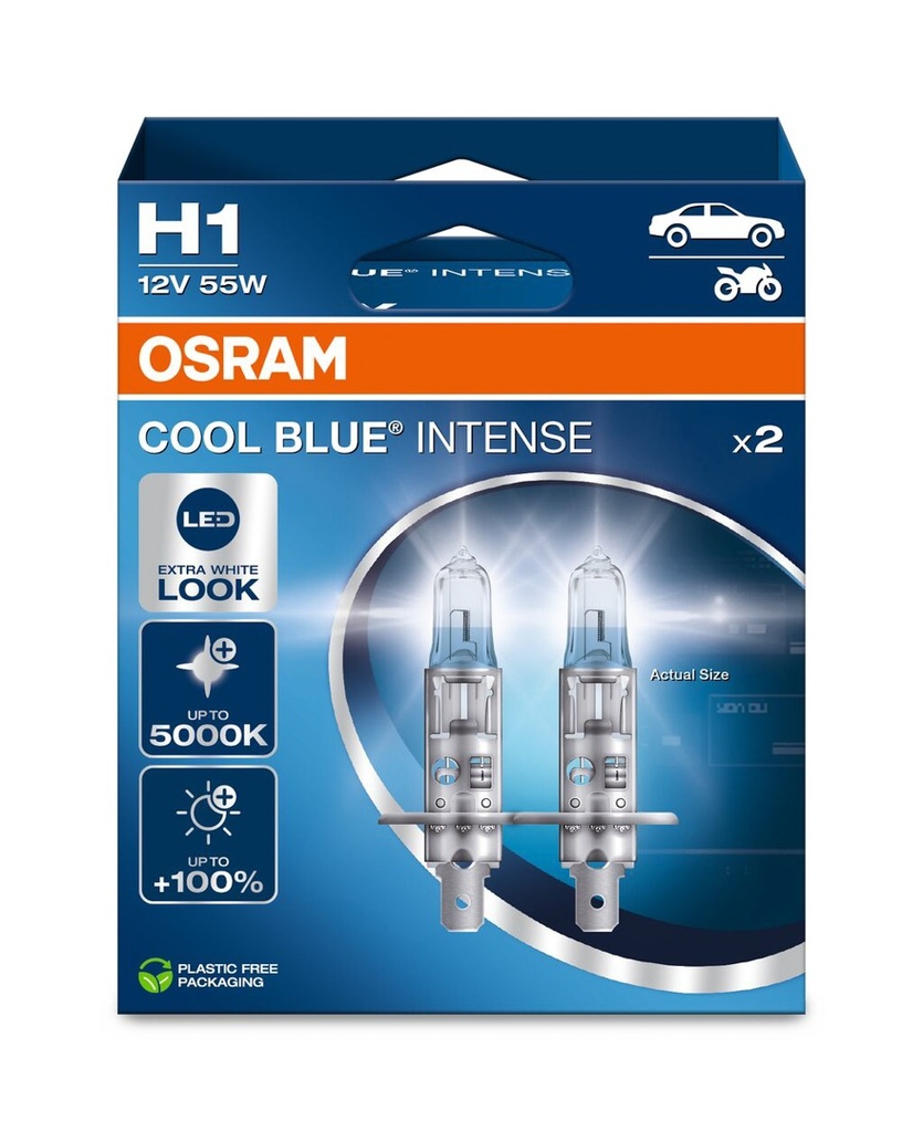 12V 55W P14,5s H1 COOL BLUE® INTENSE (NEXTGEN) BOX-02 Osram Ecopack