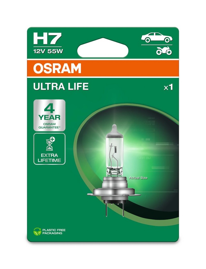 12V 55W PX26d H7 Osram ULTRA LIFE blster-01 Ecopack
