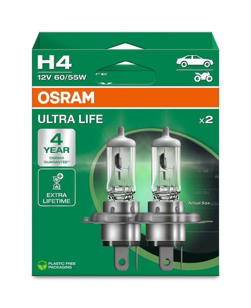 12V 60/55W P43t H4 ULTRA LIFE Box-02 Ecopack