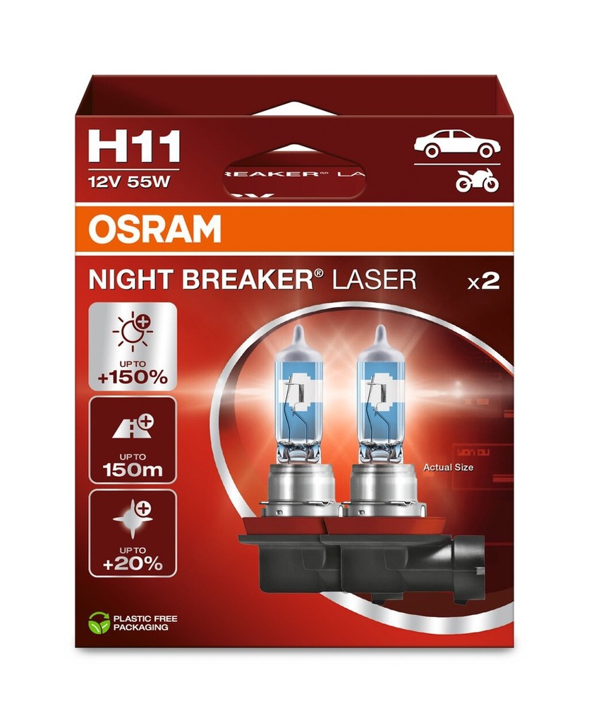 12V 55W H11 NIGHT BREAKER® LASER BOX-02 Ecopack