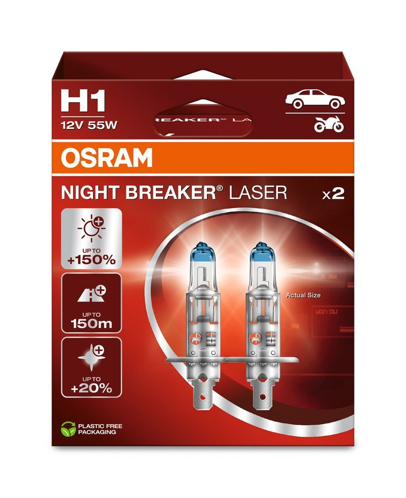 12V 55W P14,5s H1 NIGHT BREAKER LASER Box-02 Ecopack