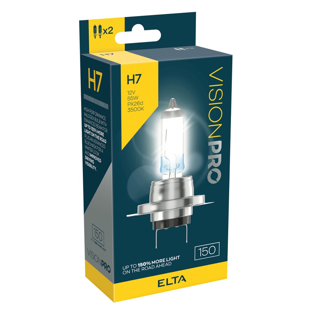 12V 55W PX26d H7 VISION PRO 150 (BOX-02)
