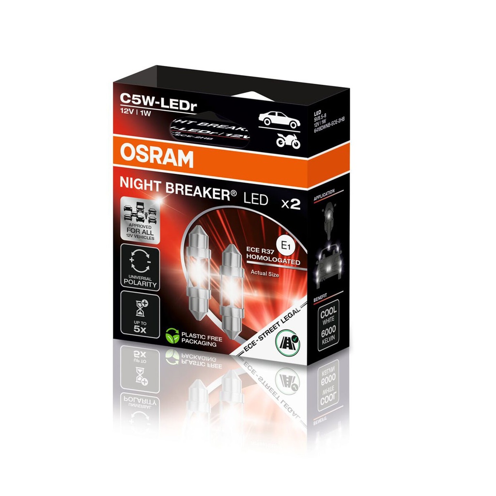 12V 1W SV8,5-8 C5W-LEDr ECE Box-02 Ecopack