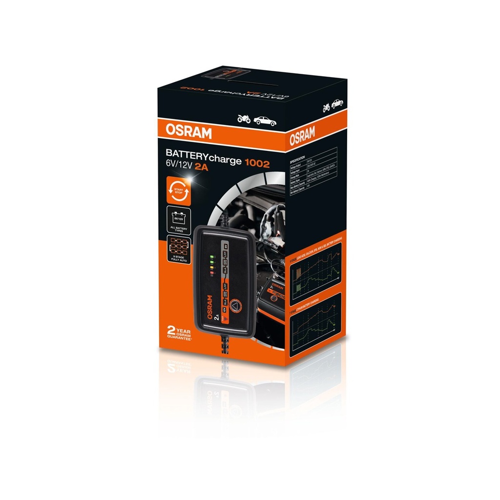 OSRAM 2-ampérová inteligentná nabíjačka BATTERYcharge 1002
