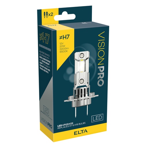 [EBH7LEDTR] 12V 20W 6500K 2200 lm PX26d (≠H7) LEDx2