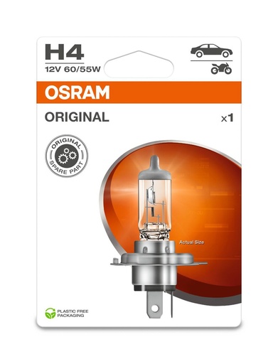 [64193-1BL] 12V 60/55W P43t H4 Osram Blister Ecopack