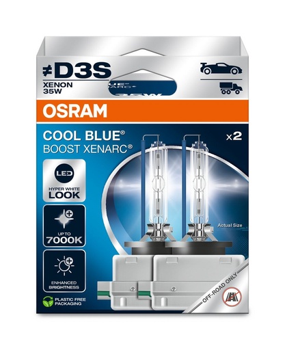 [66340CBB-2HB] 35W PK32D-5 10x1 D3S XENARC COOL BLUE BOOST Duo Box Osram Ecopack