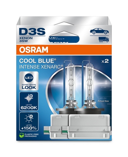 [66340CBN-2HB] 35W PK32D-5 OSRAM D3S XENARC® COOL BLUE® INTENSE (NEXTGEN) BOX-02 Ecopack