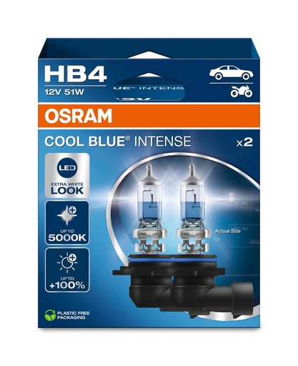 [9006CBN-2HB] 12V 55W P22D HB4 COOL BLUE® INTENSE (NEXTGEN) Osram BOX-02 Ecopack