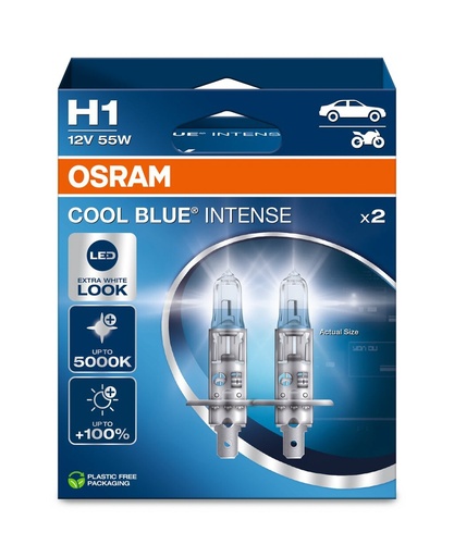 [64150CBN-2HB] 12V 55W P14,5s H1 COOL BLUE® INTENSE (NEXTGEN) BOX-02 Osram Ecopack