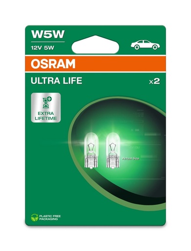 [2825ULT-2BL] 12V 5W W2,1x9,5d Osram ULTRA LIFE blister-02 Ecopack
