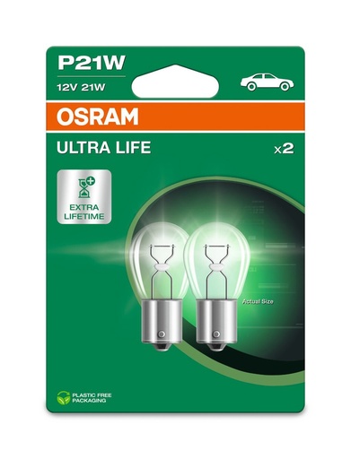 [7506ULT-2BL] 12V 21W BA15s P21W ULTRA LIFE Blister-02 Ecopack