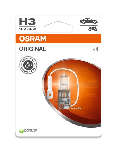 [64151-1BL] 12V 55W PK22s H3 Osram Blister-01 Ecopack