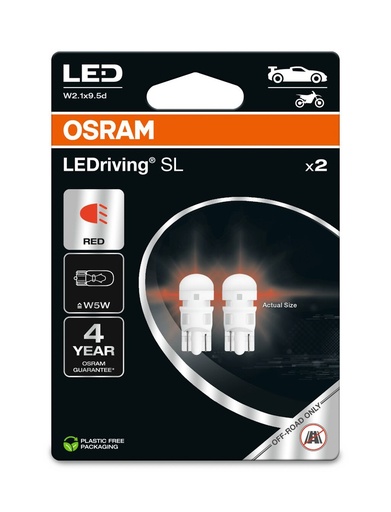 [2825DRP-2BL] 2825DRP-2BL 1W 12V W2.1X9.5D BLI2 OSRAM Ecopack