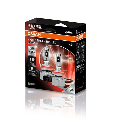 [64212DWNBSM-2HB] NIGHT BREAKER® H8-LED SMART 12V 7W 6000K OSRAM BOX-02 Ecopack