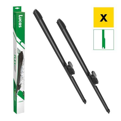 [LWTF1626X] Sada plochých stieračov 16"+26" AirFlex s adpt. X